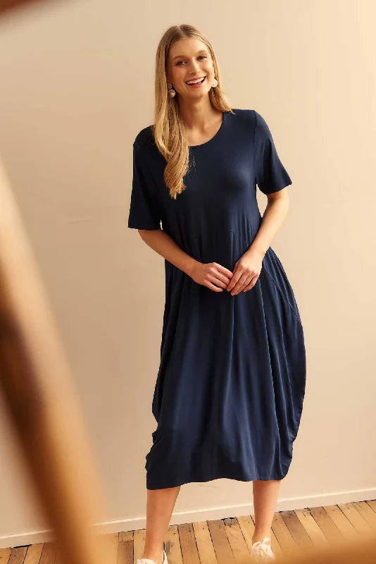 Samiya Navy Bamboo Dress