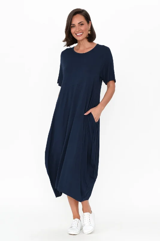 Samiya Navy Bamboo Dress