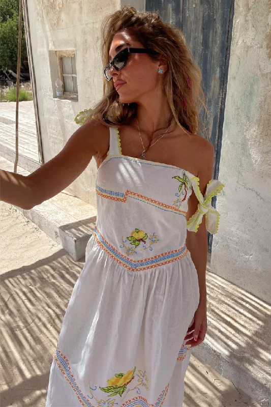 White Corfu Midi Dress