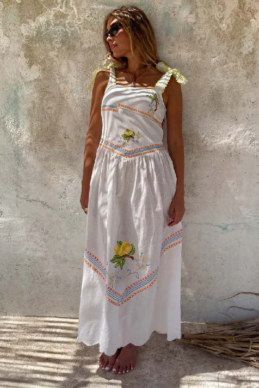 White Corfu Midi Dress