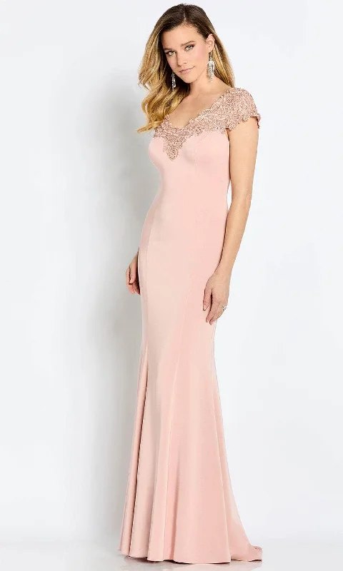 Cameron Blake CB112 - Laced Neckline Formal Mother of the Bride Gown