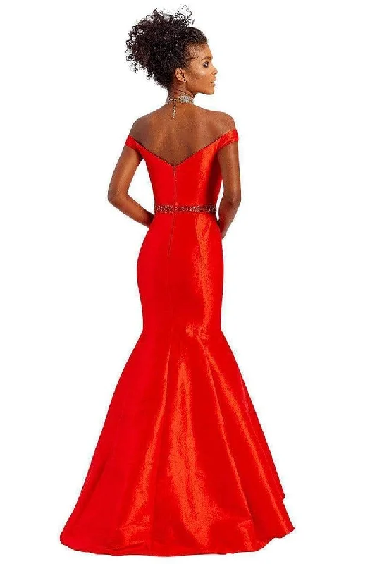 Clarisse - 3443 Off Shoulder Taffeta Mermaid Gown