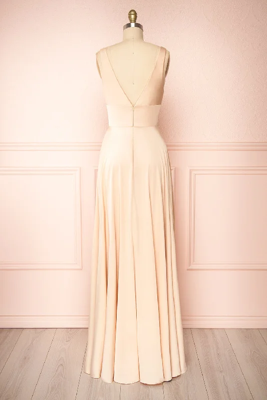 Johanie Champagne | Satin Maxi Dress