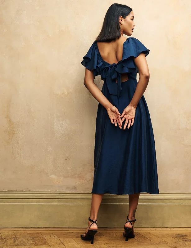 Navy Blue Dove Midaxi Dress