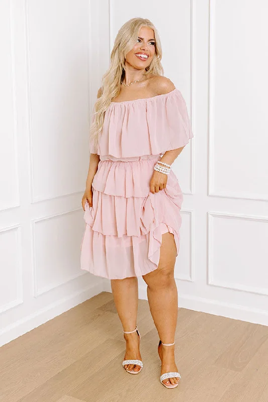 Passion For Pinot Ruffle Dress In Pink