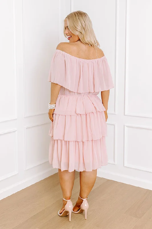 Passion For Pinot Ruffle Dress In Pink