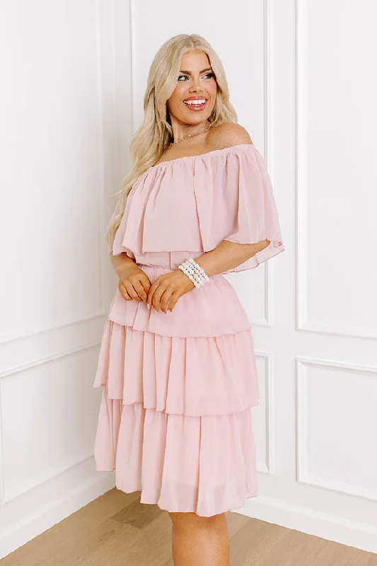 Passion For Pinot Ruffle Dress In Pink