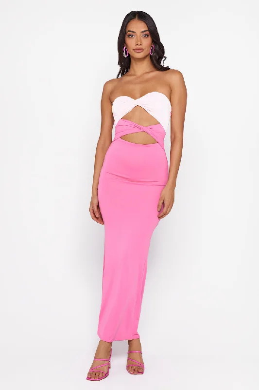 Pursuing Vibrance Midi Dress Pink