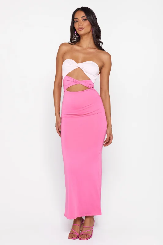 Pursuing Vibrance Midi Dress Pink