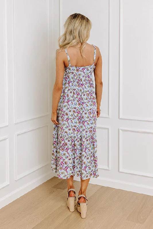 Sweet Intentions Floral Midi In Lavender