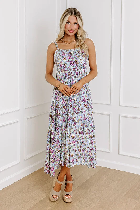 Sweet Intentions Floral Midi In Lavender