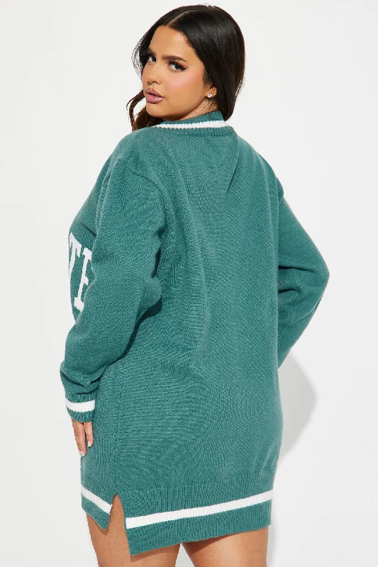 Cal State Sweater Mini Dress - Green/combo