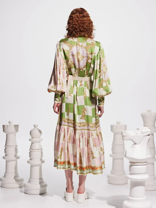 Checkmate Silk Shirtdress