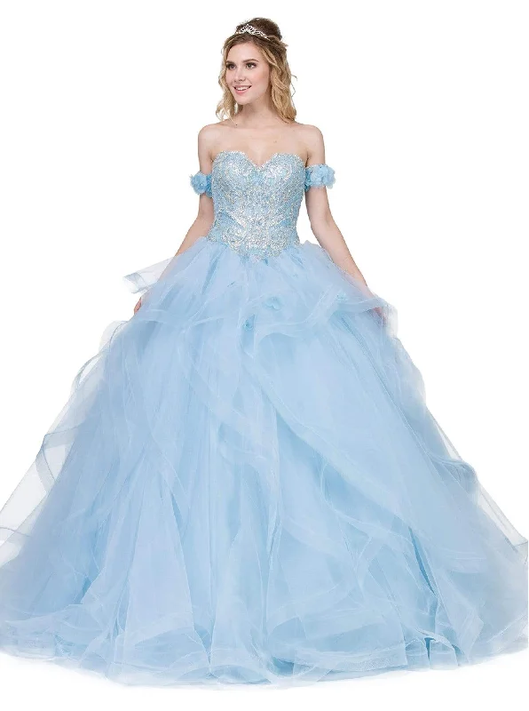 Dancing Queen - 1301 Embellished Sweetheart Ruffled Ballgown