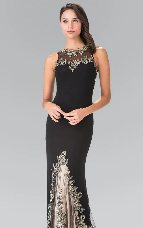 Elizabeth K - GL2204 Embroidered High Neck Gown