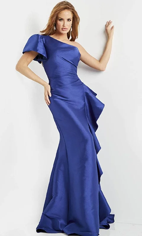 Jovani 09201 - Asymmetrical One Sleeve Evening Dress