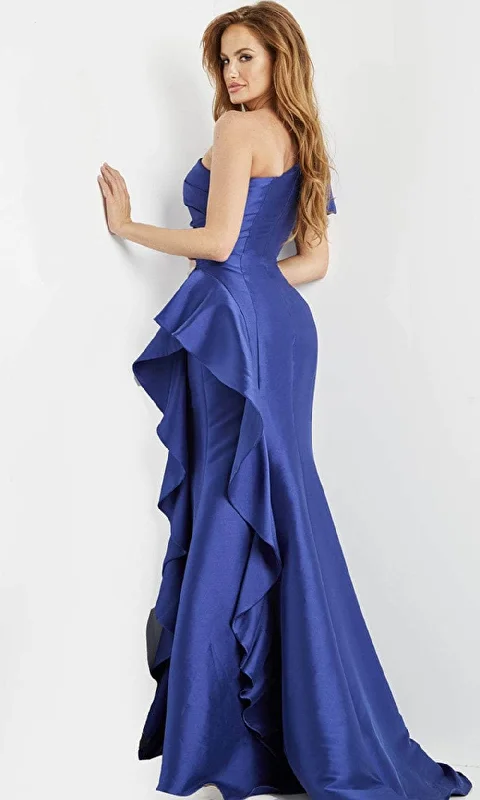 Jovani 09201 - Asymmetrical One Sleeve Evening Dress