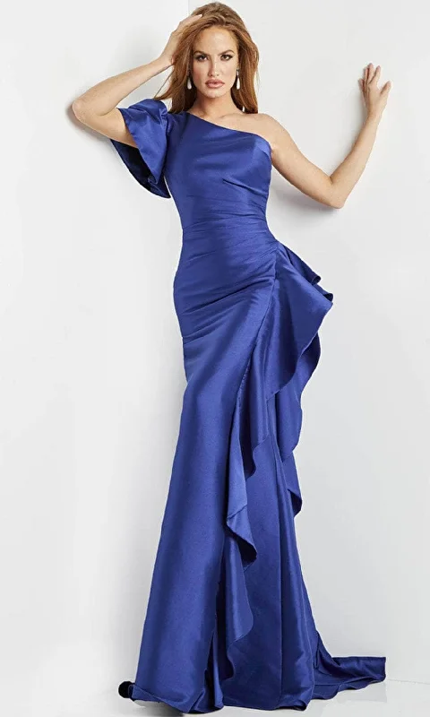 Jovani 09201 - Asymmetrical One Sleeve Evening Dress