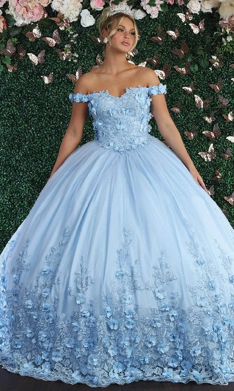 May Queen LK158 - 3D Florals Off Shoulder Ball gown