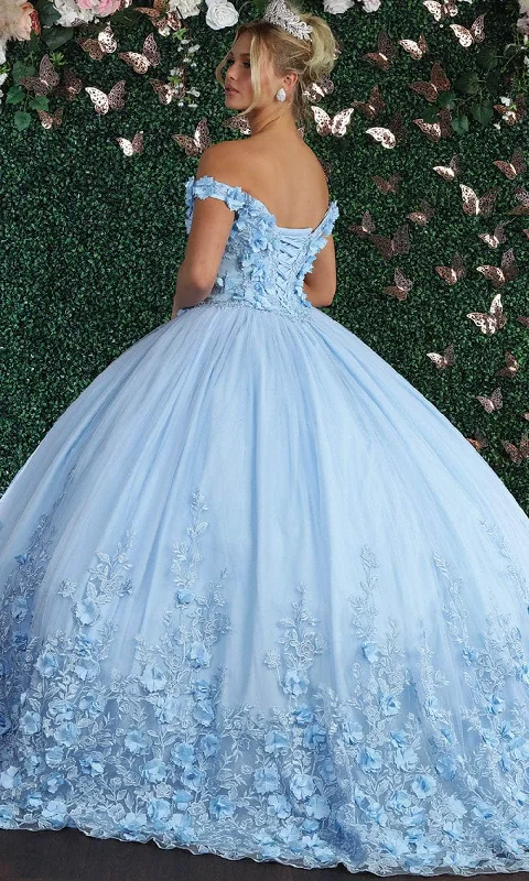 May Queen LK158 - 3D Florals Off Shoulder Ball gown