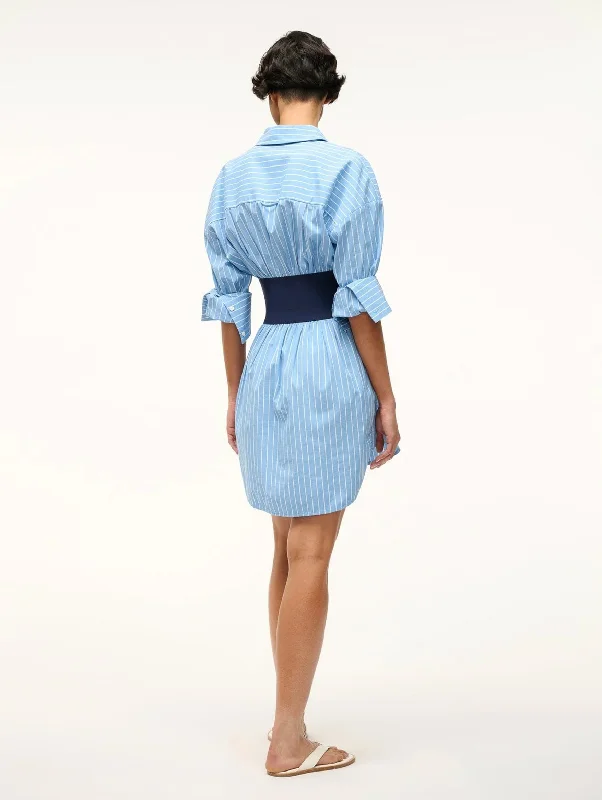 Michelle Dress in Azure Pinstripe