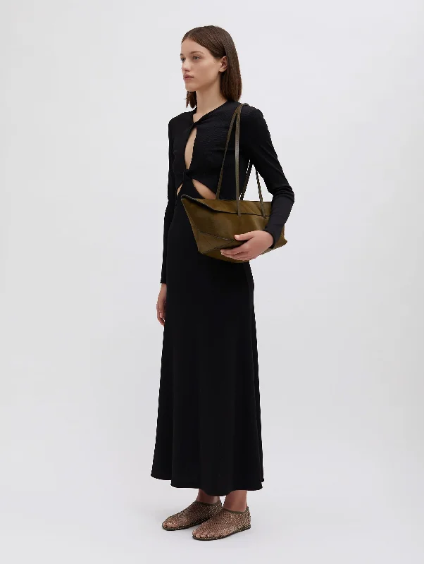 Open Twist Anglaise Dress in Black