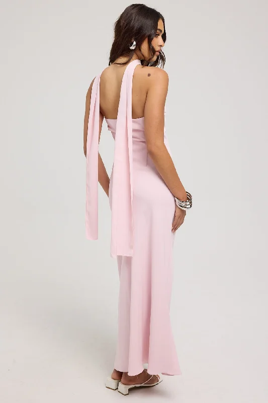 Perfect Stranger Carlota Strapless Scarf Maxi Dress Pink