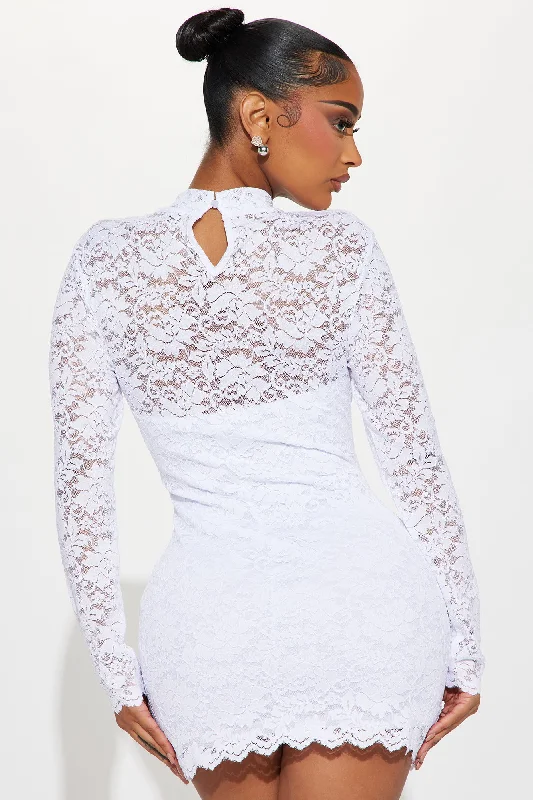 Riviera Lace Mini Dress - White