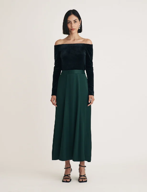 Forest Green Milo Midi Skirt