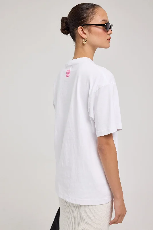 Luck & Trouble Pinku Bloom Relaxed Tee White