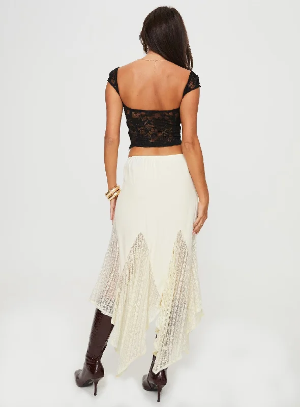 Madame Lace Maxi Skirt Cream