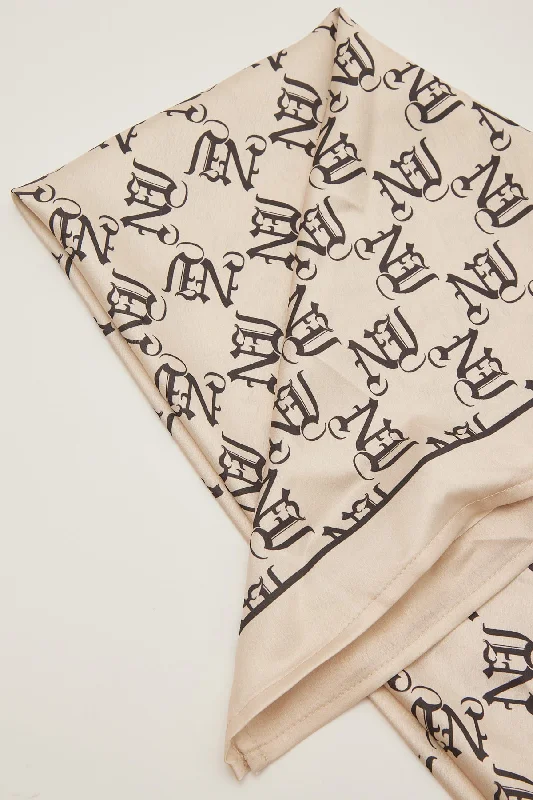 Neovision Monogram Bandana Scarf Nude