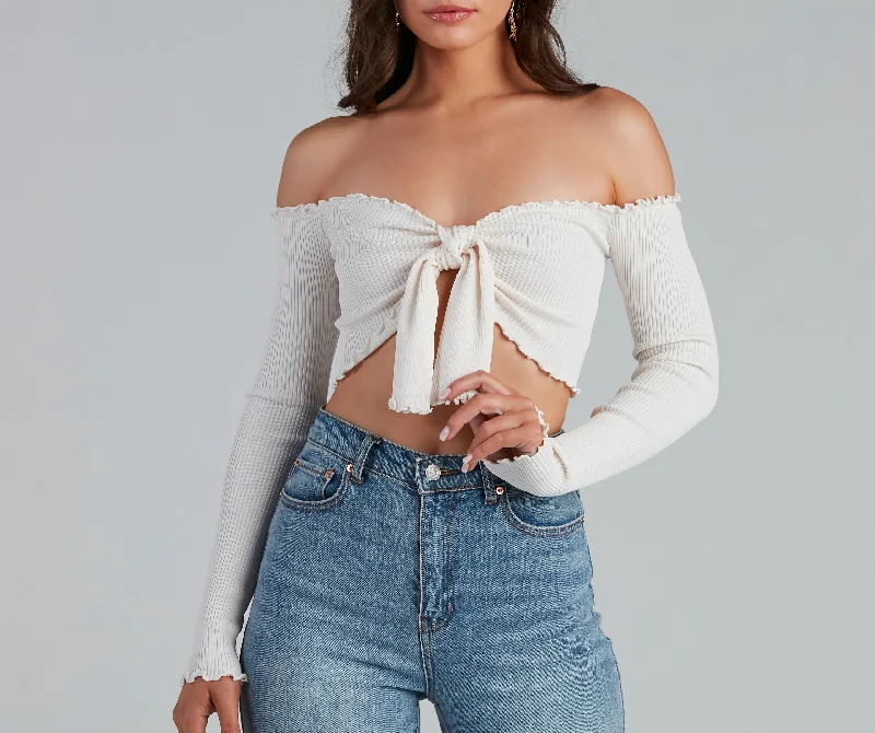 A Trendy Look Tie-Front Crop Top