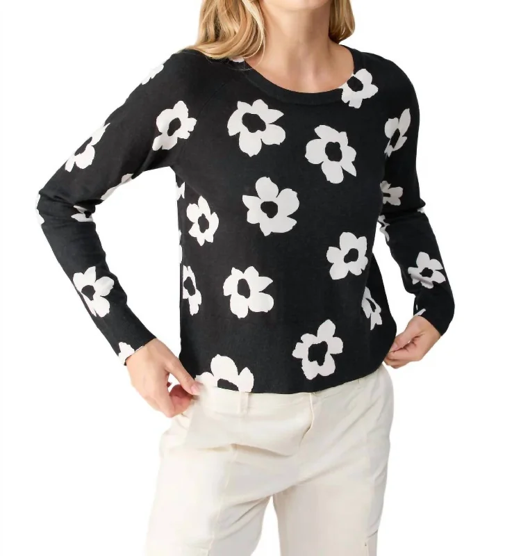 All Day Long Sweater In Flower Pop