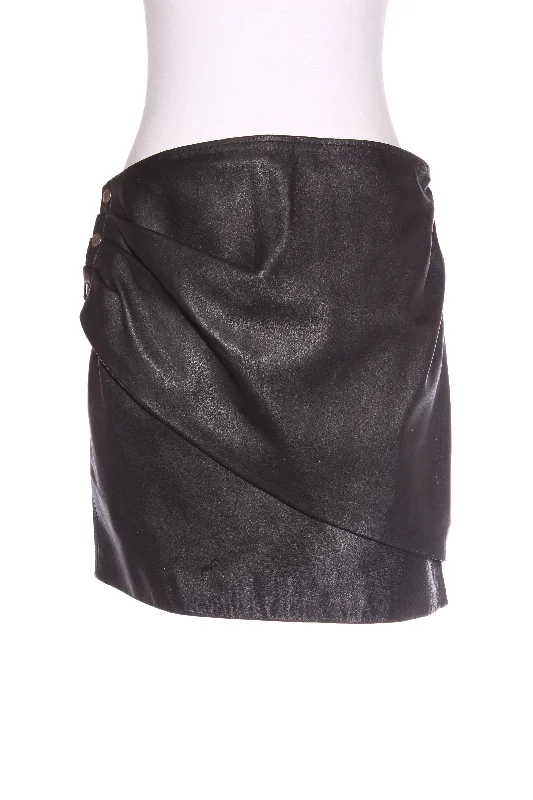 ASILIO - Wrap front buttery soft leather mini skirt! 10