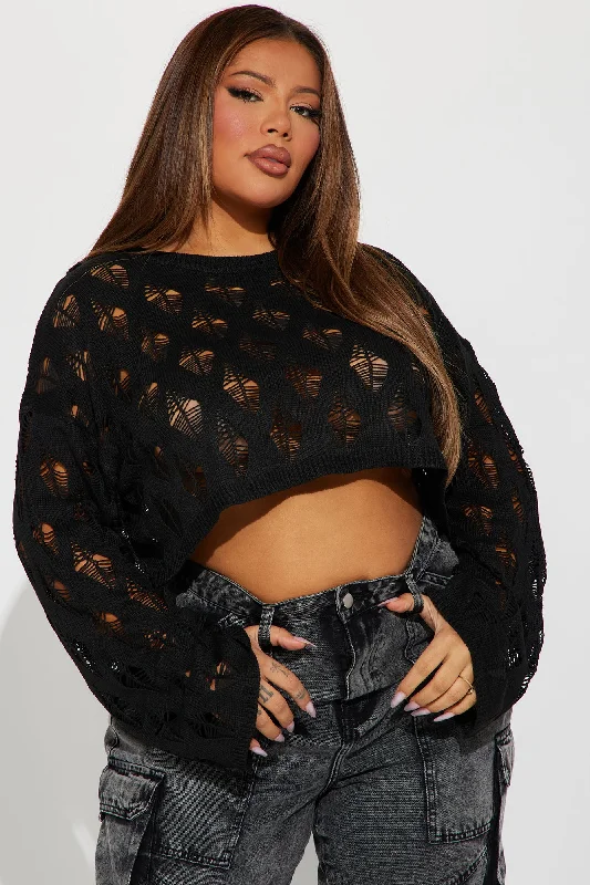 Avellino Sweater Top - Black