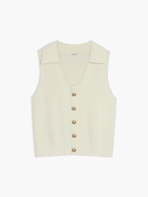 Beloved Metal Button Sweater Vest