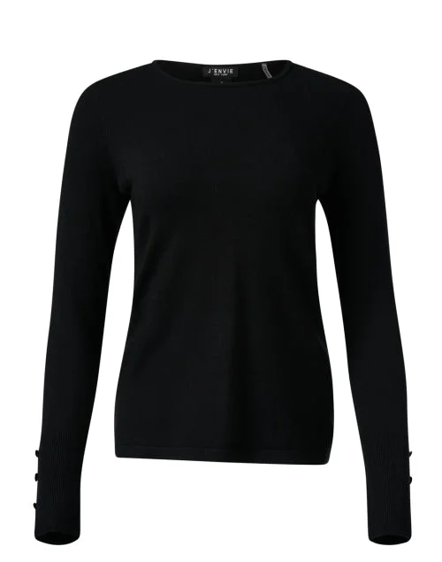 Black Button Cuff Top