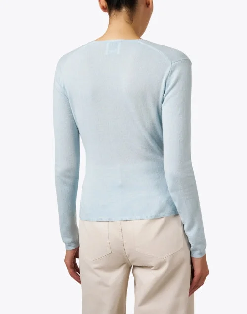 Blue Wool Cashmere Wrap Sweater