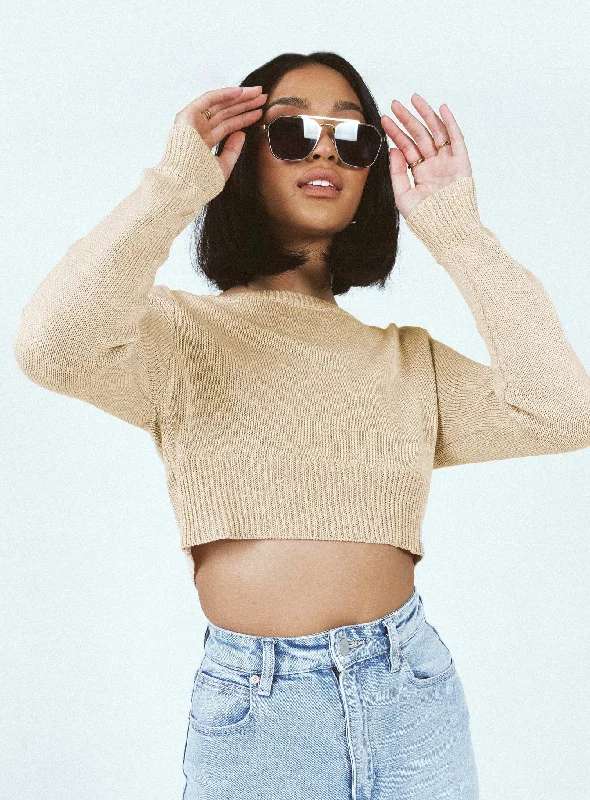 Britta Cropped Sweater Beige