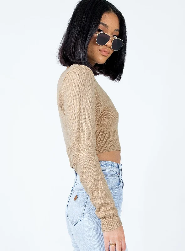 Britta Cropped Sweater Beige