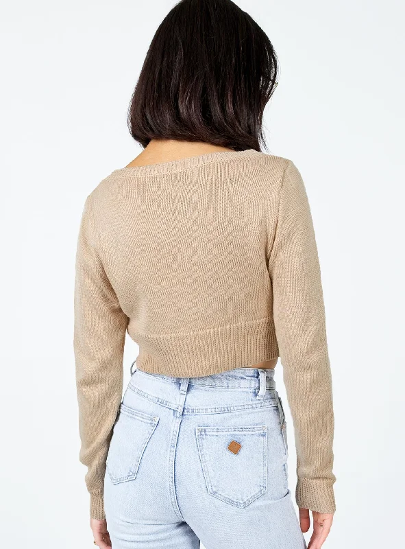 Britta Cropped Sweater Beige