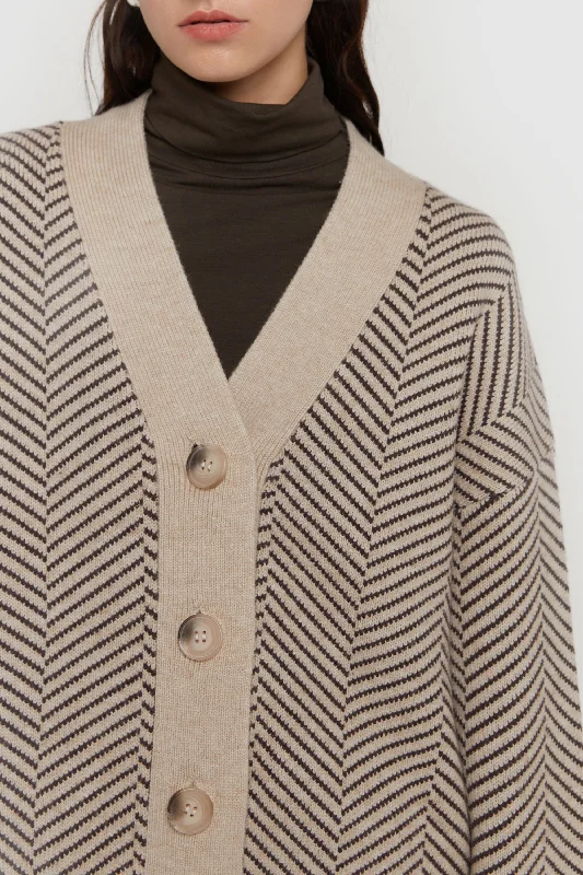 HERRINGBONE CARDIGAN