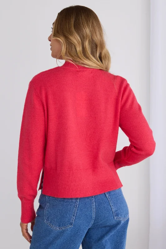 Cloud Coral Funnel Neck Knit Jumper