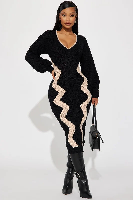 Daniella Sweater Maxi Dress - Black/combo