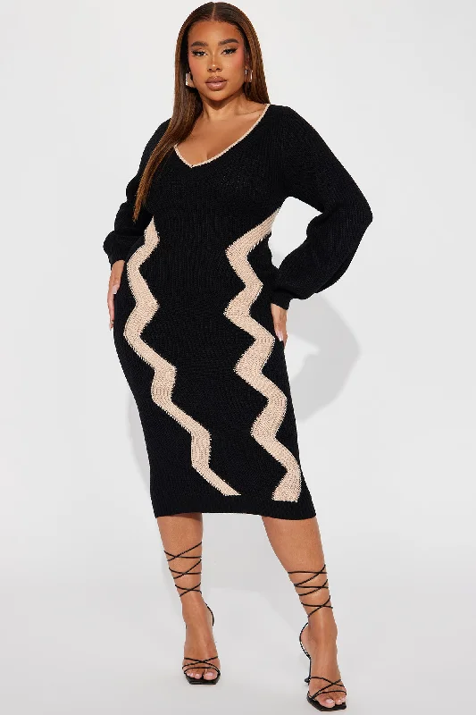 Daniella Sweater Maxi Dress - Black/combo