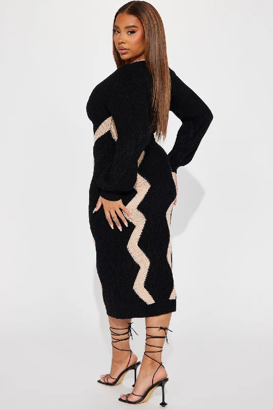 Daniella Sweater Maxi Dress - Black/combo