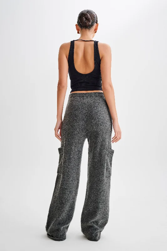 Darius Knit Pants With Pockets - Charcoal