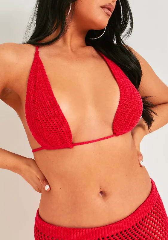 Emberlyn Red Knitted Bralet