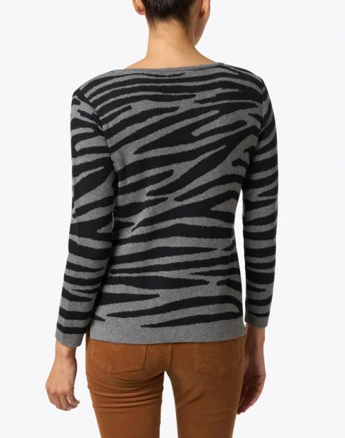 Grey and Black Tiger Stripe Pima Cotton Sweater